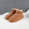 2023 Tasman Slippers Kastanjebont Slippers Schapenvacht Shearling Tazz Muilezels Dames Heren Ultra Mini Platform Laars Slip-on Schoenen Suède Bovenwerk Comfort Herfst Winter uggit