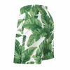 Herr shorts sommar gym banan blad sport tropiskt tryck mönster strand roliga bekväma badstammar stor storlek