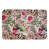 Carpets Leopard Rose Art Flower Floor Mat Entrance Door Living Room Kitchen Rug Non-Slip Carpet Bathroom Doormat Home Decor