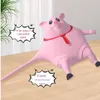 Decorative Objects Figurines Pink Pig Decompression Toys Cute Squeeze Lovely Inspirational Red Scarf Piggy Doll Stress Relief Toy for Kids 230817