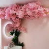 Decorative Flowers Artificial Cherry Blossom Tree Rattan Suit Fake Flower Strip Wedding Arch Decoration Home Festival