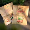 Wrap regalo 24Sets Christmas Kraft Paper Bags Babbo Natale Snowman Bagna Candy Brapping Forniture