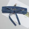 Bälten midjebälte för kvinnor denim bred klänning självt slips wrap runt broderade obi -band korsett cinch