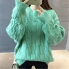 Женские свитера 2023 Осенняя зимняя мода синяя ореализа