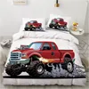 Bedding Sets Boys Cartoon Car Set Full Construction Vehicles Comforter Cover Kids Machinery Truck Soft Polyester Duvet