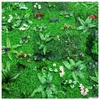 40x60cm Green Artificial Plants Wall Panel Plastic Outdoor Lawns Wedding Backdrop Party Garden Grass Flower Wall