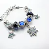 Lien Bracelets Mode Éclat De Luxe Bleu Fleur Pendentif Étoile Artificielle Zircon Perlé Alliage Bracelet Femmes Cadeau Bijoux