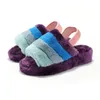 Classics Slides floues Designer Men Femmes Ladies Médiens de la laine moelleux Plexons de fourrure d'hiver Fluffies Sandales Furry Slipper Australias Fuzzys Girl Flip Flop Taille 35-44