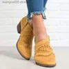 Kledingschoenen zomer dames comfortabele ademende schoenen faux suede ritssluiting enkel schoenen vrouwelijke casual holle out dikke hielschoenen plus maat t230818