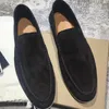 Sapatos embelezados sapatos planos calçados calçados calçados de fábrica de verão Walk Salue de camurça de couro Casual Slip no designer de luxo Loro piana homem mulher