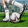 Klädskor män kvinnor fotboll fotboll stövlar atletiska skor läder stora storlek hög toppkläder träning sneakers barn bekväma 230817