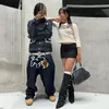 Herenjeans y2k heren jeans streetwear 2000s Harajuku hiphop gothic bedrukt patroon baggy jeans Amerikaans punk high taille wijd been broek 230817