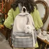Bolsas escolares Plaid Lady Cute Bag Trendy Mujer Laptop Mochila Moda Viajes Mujeres Lattice Kawaii Book Girl College 230817