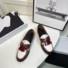 Новые настоящие кожаные лоферы отполированные Cowhide Classic Loafers Comfort Shouse Женская дизайнерская обувь Factory Shoes с коробкой
