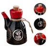 Juntos de vajillas Ceramic Soy Sauce Botella de estilo japonés Container Líquido Frasco Lecythus Hogar de madera Hogar