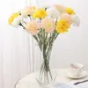 装飾的な花の花輪人工シルクカーネーションレッドブーケピンクフェスティバルDIYギフトウォールマザーデイホーム装飾HKD230818