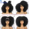 Synthetic Wigs Short Afro Kinky Curly Wigs With Bangs For Black Women Blonde Mixed Brown Synthetic Cosplay African Wigs Heat Resistant 14" HKD230818