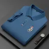 Polos pour hommes Luxury Polo Business Business Business Business Business Corfreau à manches courtes Male Summer Souffée Couleur continue Coton Coton Coton 230817