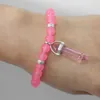 Braccialetti di fascino Braccialetti alla moda prisma esagonale a pendente bracciale cure pietra bianca perle per perle per le donne in bracciolo elastici elastici gioielli fatti a mano