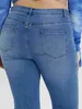Kvinnors jeans 2023 Spring Plus Size Ligh Blue Jeans For Women Curvy Stretchy Women Jeans 100 kg damer denim Kvinnor blossade byxa full Lengt Jean J230818