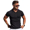 Men's Polos Brand Polo Shirt Men Summer Knitted Long Sleeve Polos Male Elastic Breathable Sports Jersey Shirt Ribbed Fitness Polo S-5XL 230817