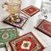 Table Mats 1PC Bohemian Tassel Cup Vintage Ethnic Teacup Mat Heat Resistant Absorbent For Drinks Home Office Bar Cafe