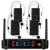 Microphones UHF 4 Channel Wireless Microphone System with 2 Cordless Handheld Mics Lavalier Headset Mics 328 Ft for Karaoke Party Wedding HKD230818