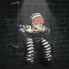 Andere evenementenfeestjes Salloween Decoratie Gevangene Ghost in Cage Scary Skull Prop Electric Skeleton Toy Glowing Eye Don Dop Hangable Talking Ghost 230817