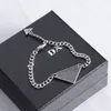 Designer Mens Pendant Necklace Diamond Jewelry Set Women Triangle Silver Earrings Letter Chains Bracelet Jewlery Sets Necklaces CYG238181-3