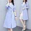Trench-Cods Coats Casual Thin Moue 2023 Femmes Diswear Mid Long Slim Troproproof Spring Female Briller Mujer M-3XL