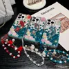 Luxury 3D Koi Bling Diamond Cases For Iphone 15 Pro Max 14 Plus 13 12 11 X XR XS 8 7 Carp Fish Flower Fashion Shinny Rhinestone Pearl Hard PC Acrylic TPU Cute Cover Strap