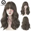 Synthetic Wigs 7JHHWIGS Black Long Body Wavy Synthetic Wigs With Fluffy Bang For Women Natural Soft Daily Four Seasons Wear Hair HKD230818