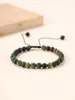 Strand Green Slim Bracelet Pull Rope Chain Water Grass Agate Summer Handmade Jewelry Gift For Men And Women