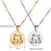 Anhänger Halsketten Gold Silber Farbe Edelstahl runde Familie Halskette Mama Vater Sohn Mutter Vater Kinder Junge Mädchen Geschenk Geschenk