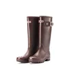 Rain Boots Mid Calf Boot Isolerade gummi Rainboot Kvinnor Vattentät knähög Wellies Wellington Galoshes Green Paris