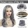 Synthetic Wigs GNIMEGIL Long Curly Synthetic Wigs for Women Grey Natural Hair Wig Female Cosplay Sexy Halloween Costume Wig Gift Elder Wig HKD230818