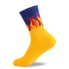 Men's Socks Harajuku Style Flame Tube Cotton Street Hip Hop Skateboard And Women's Thickened Sports Trend Versatile