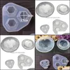 Other 4Pc Diamond Transparent Dried Flower Decorative Uv Resin Liquid Sile Molds For Making Jewelry Handcraft Pendant Tools Drop Deliv Ottx7