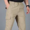 Mäns jeans sommar avslappnad lätt armé militär långa byxor manlig vattentät snabb torr last camping overaller taktiska byxor andas 230817