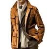 Casacos de trincheira masculino casaco de jaqueta de trabalho elegante multi-bolso para o inverno outono funcional de moda moda