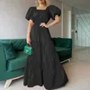 Basic Casual Dresses Vintage Puff Sleeve Dames feest Maxi -jurk Elegant gestreepte kantoor Dame Long Fashion Turndown Collar Button Shirt 230817