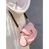 Designer Bag 2023 High Beauty Rose Pink Gentle Underarm For Female Minority Design Soft Leather Contrast Pleated Single Crossbody Designer Bag Caitlin_fashion_bags