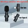 Mikrofoner för iPhone 14 13/Type-C Mobiltelefon trådlös Lavalier Microphone Portable Audio Video Recording Mini Mic Mike Live Game Teach HKD230818