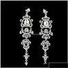 Charm European Style Sier Plated Alloy Crystal Rhinestone Dangle Earrings Wny4V Gtk Drop Delivery Jewelry Dht41