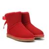 Botas de desenhista Mulheres Tasman Botas Clássico Autralia Bota de Neve Tornozelo Mini Curto Arco Pele Inverno Preto Cinza Castanha Bowtie Luxurys Mulheres Modas EUR 36-45