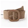 Belts Vintage Boho Women Braided Belt Elastic Waistband PP Straw 5cm Linen Weave Fake Waist Summer Beach Dress Decoration