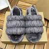 Tazz Pantoufles Designer Femmes Tasman Pantoufle Baskets De Luxe Décoré Flèche Couture Confort En Daim Mélange De Laine Hiver Chaud En Peluche Sandales Chaussure