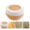 Dinnerware Define cesto de armazenamento cesto decorativo de pão vime de pão tecido artesanal delicado vime