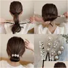 Hårtillbehör Fashion Head Band Ball French Twist Magic Diy Tool Bun Maker Sweet Dish Made Pearl Headwear Drop Delivery Products Dhjqf