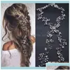 Hoofdbanden Juweliersvrouwen Pearl Pins Clips Bruids Tiaras Banden Bruidsmeisje Diamante Hair Vine Barrettes Sieraden 35 cm hoofddeksels Drop Dho9l